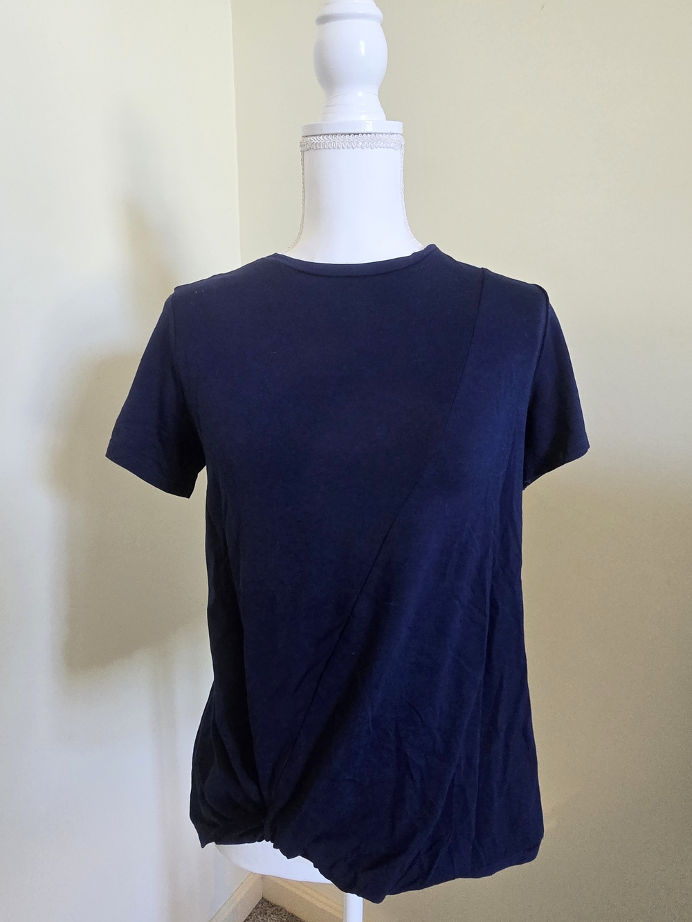 St. John's Bay Navy Short-Sleeve Twist-Front Tee